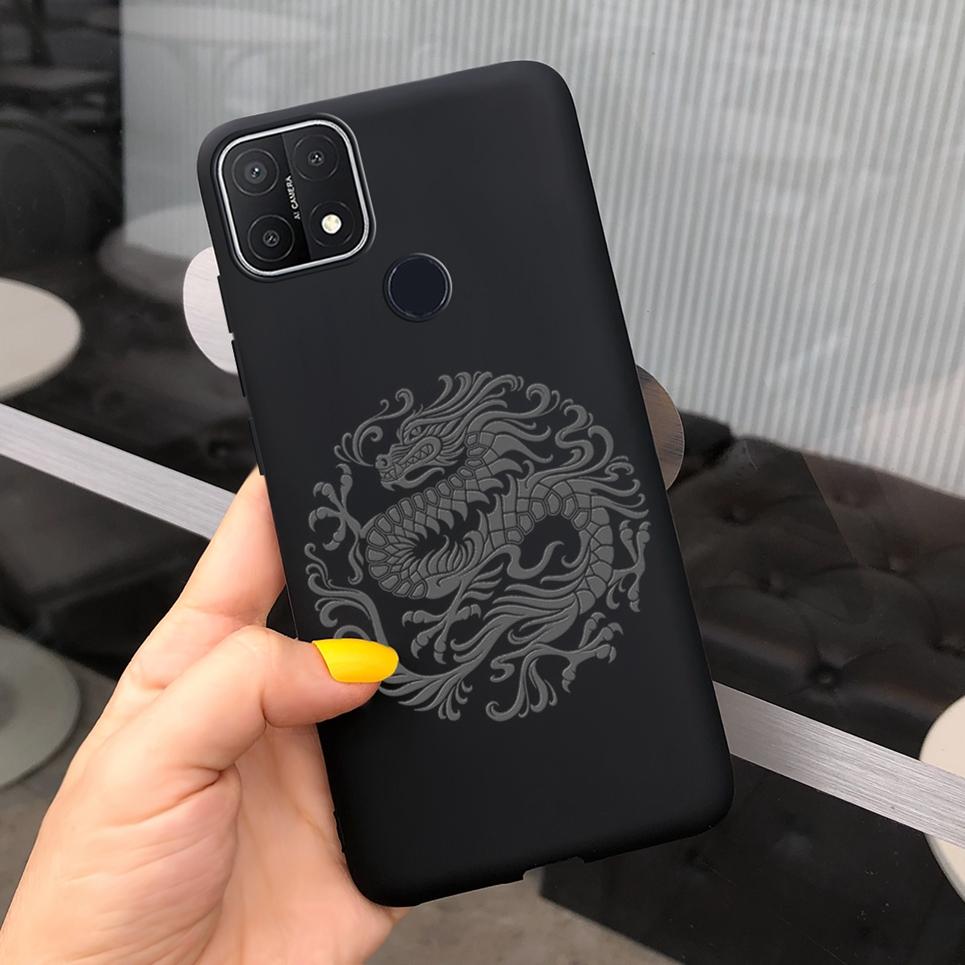 For OPPO A15s Case Black Cool Soft TPU Funda Phone Case For OPPO A15 CPH2185 Cover Silicone Back Cover For OPPOA15s CPH2179 Capa