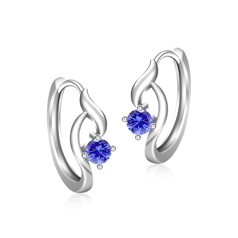 Naniwaai Earrings Ladies December Birthstone Hoop Silver Compatible with Metal Allergies Flower Ring Woman Present