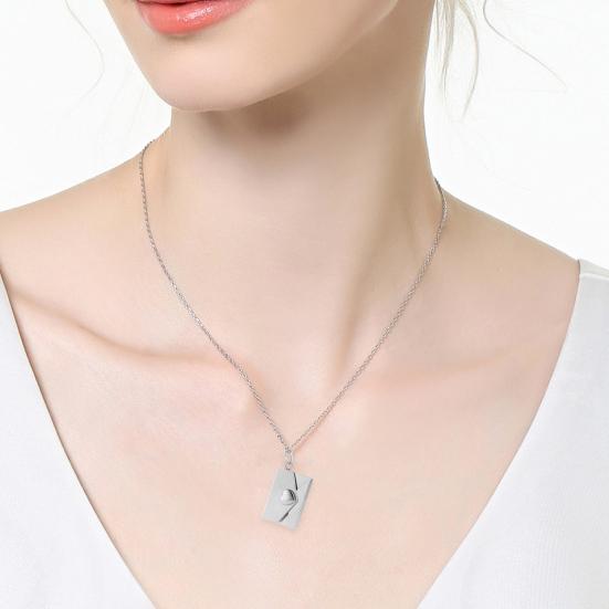 Personalized Envelope Locket Necklace for Women Custom Love Letter Message Birthstone Jewelry Envelope