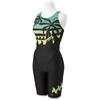 STROKE ONE Size Size for Fitness and Gym Women's All-in-One Swimsuit, Black/Mint, S, 93, Use.