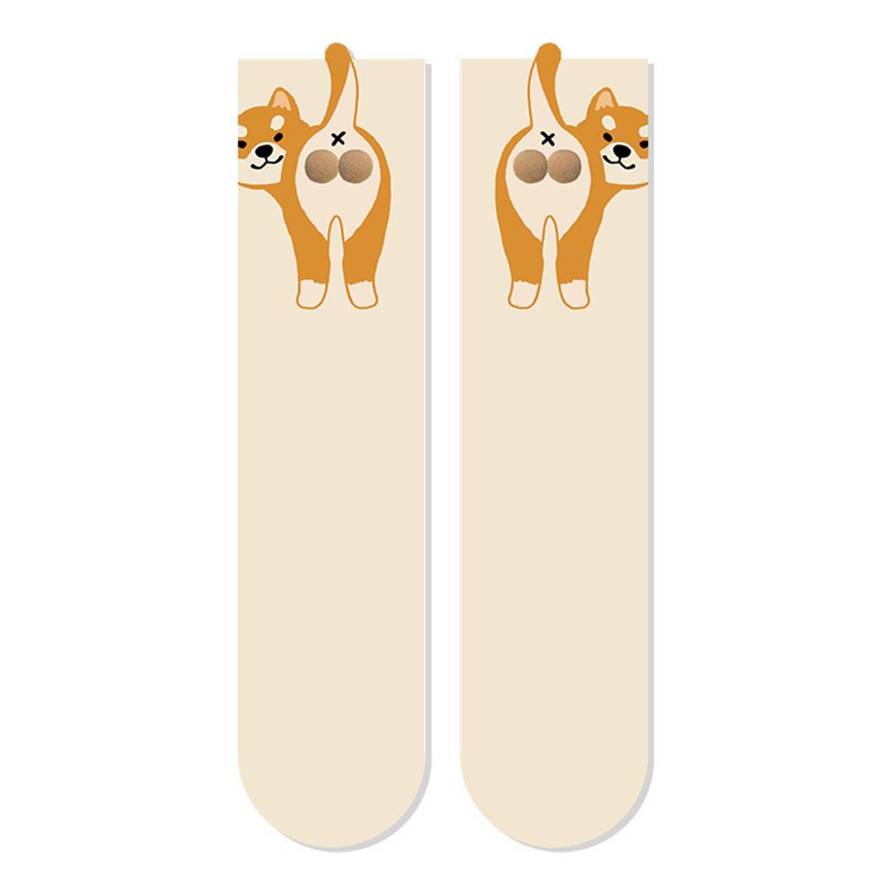 1/2pair Socks Kawaii Cartoon Cute Dog Cat Socks with Balls Female Home Floor Sleeping Animal Crew Cotton Sock For Cat Dog Lover