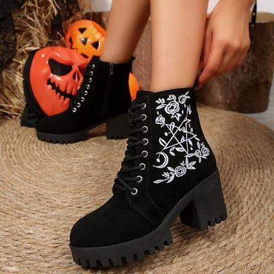 New Women's Shoes: Height-increasing Round-toed Chunk-heeled Boots and Thick-soled High-heeled Ankle Boots