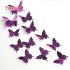 Talos 12Pcs/Set Mirror PVC Butterfly 3D Single Layer Wall Art Sticker Removable Home Decor