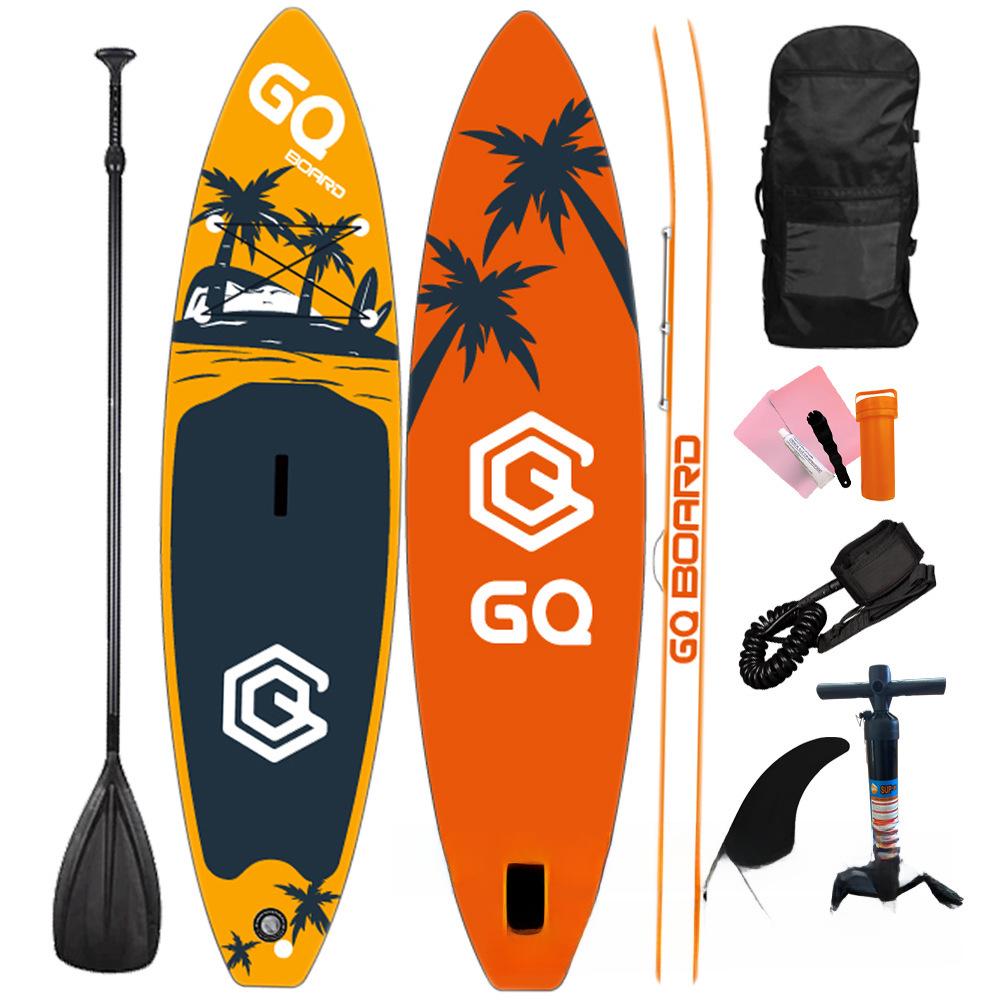 GQ-COCO Надувная доска для гребли SUP для начинающих - гребля стоя с дизайном в виде кокосовой пальмы