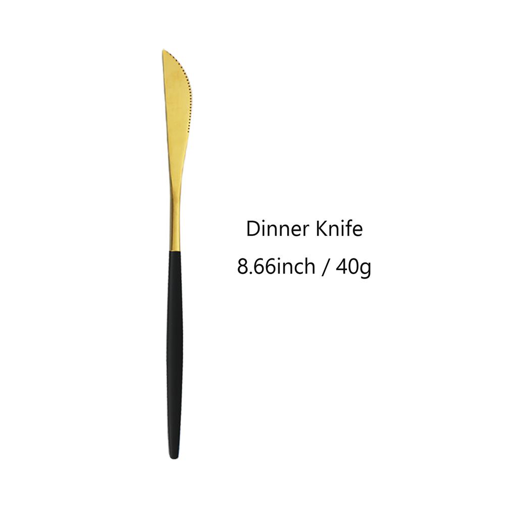 24Pcs Matte Black Gold Stainless Steel Dinnerware Cutlery Set Tableware Knife Fork Spoon Flatware Wedding Daily Dinner Set