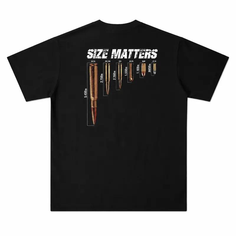 Size Matters Tactical Caliber T Shirt 2A Supporter Graphic Tee Military