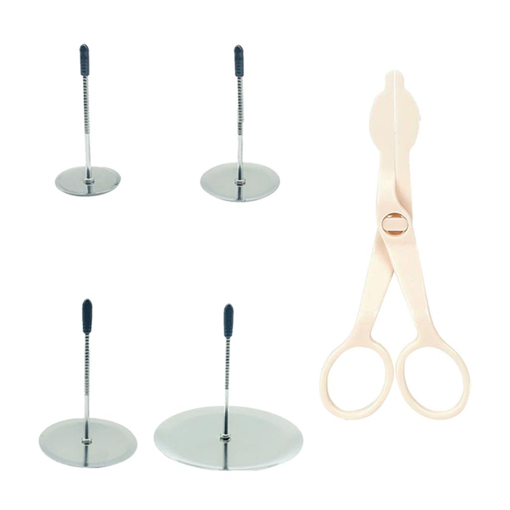 5Pcs/Set Flower Scissor +Cake Tray Nail Decor Lifter Fondant Cream Transfer Baking Cake Decoration Tools Kitchen Supplies