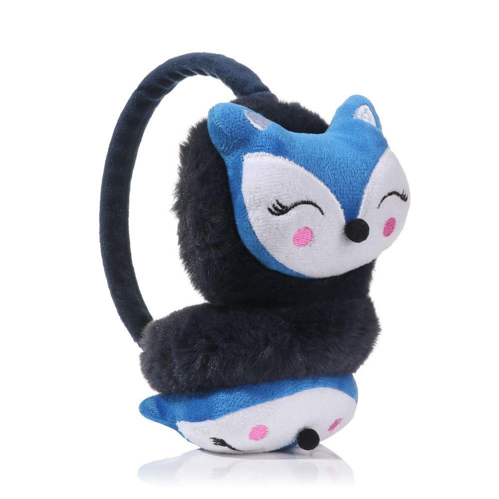 Детские зимние толстые мультяшные плюшевые наушники-лисички, защита ушей, теплые наушники