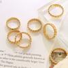 316L Stainless Steel Rings For Women Gold Plated Waterproof No Fading Women's Simple Ring Couples Jewelry Gift
