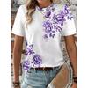 Новинка лета, женская футболка, повседневная, с цветочным принтом, праздничный 3D-принт, повседневные футболки с коротким рукавом, модные футболки с круглым вырезом для женщин