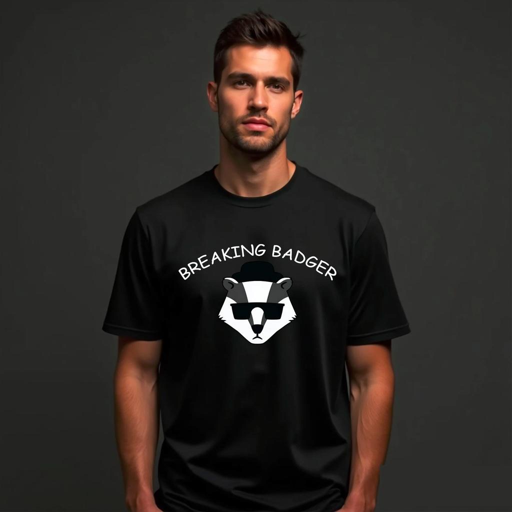 Breaking Badger T-Shirt, Chemistry Cute Animal Geek Nerd Gift Birthday Funny Tee