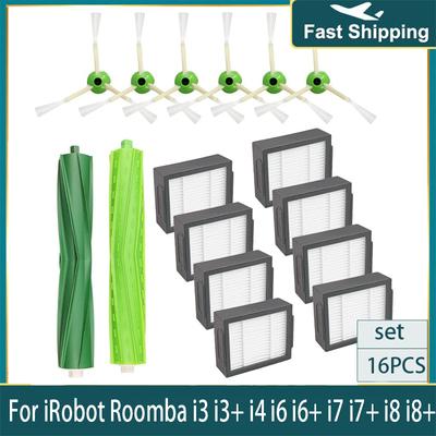 Hepa-фильтр+Боковая щетка+Щеточный валик+пылесборники Замена для iRobot Roomba i7 E5 E6 I Серии Робот-пылесос Запасные части