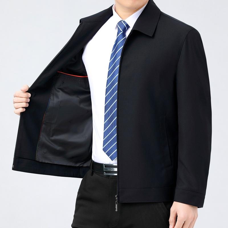 Высококачественная шерстяная куртка мужская повседневная куртка на весну и осень для руководителей среднего возраста, деловая мужская одежда для пап, однотонный топ