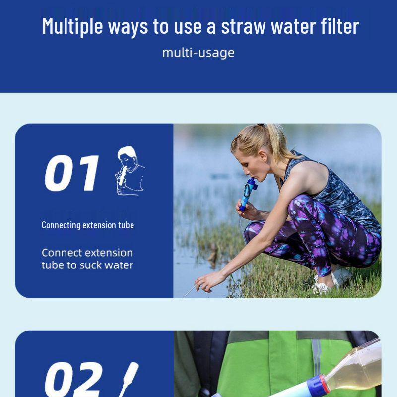 Portable Outdoor Camping Water Purifier Straw for Emergency Survival and Direct Drinking