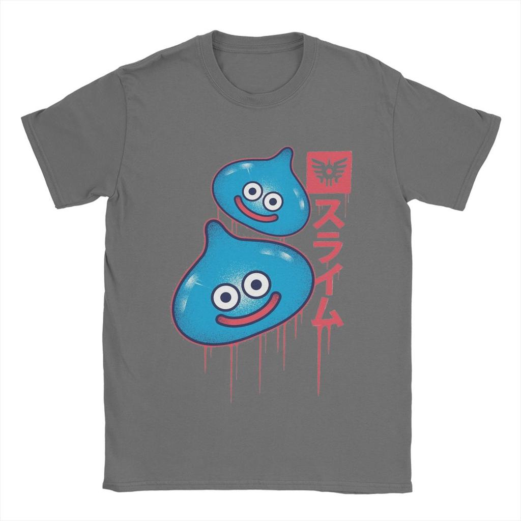 Dragon Quest Slime T-Shirts for Men Funny 100% Cotton Tee Shirt Round Neck Short Sleeve T Shirts Plus Size Clothes