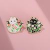 Cute Black And White Cat Brooch Charming Alloy Animal Pin For Fashionable Outfit Accessories