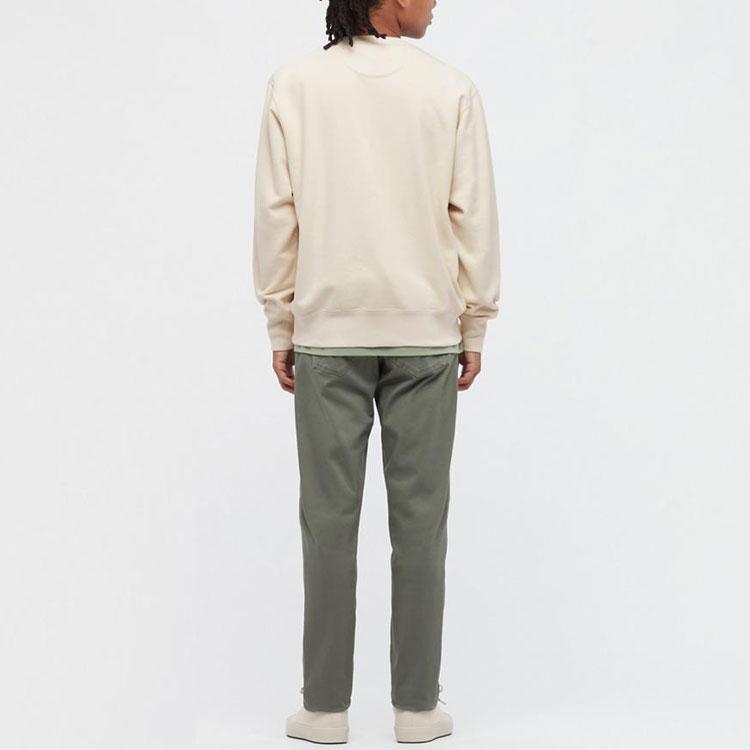 Uniqlo Однотонная свободная толстовка с круглым вырезом Унисекс толстовка Светло-бежевый 444966-30