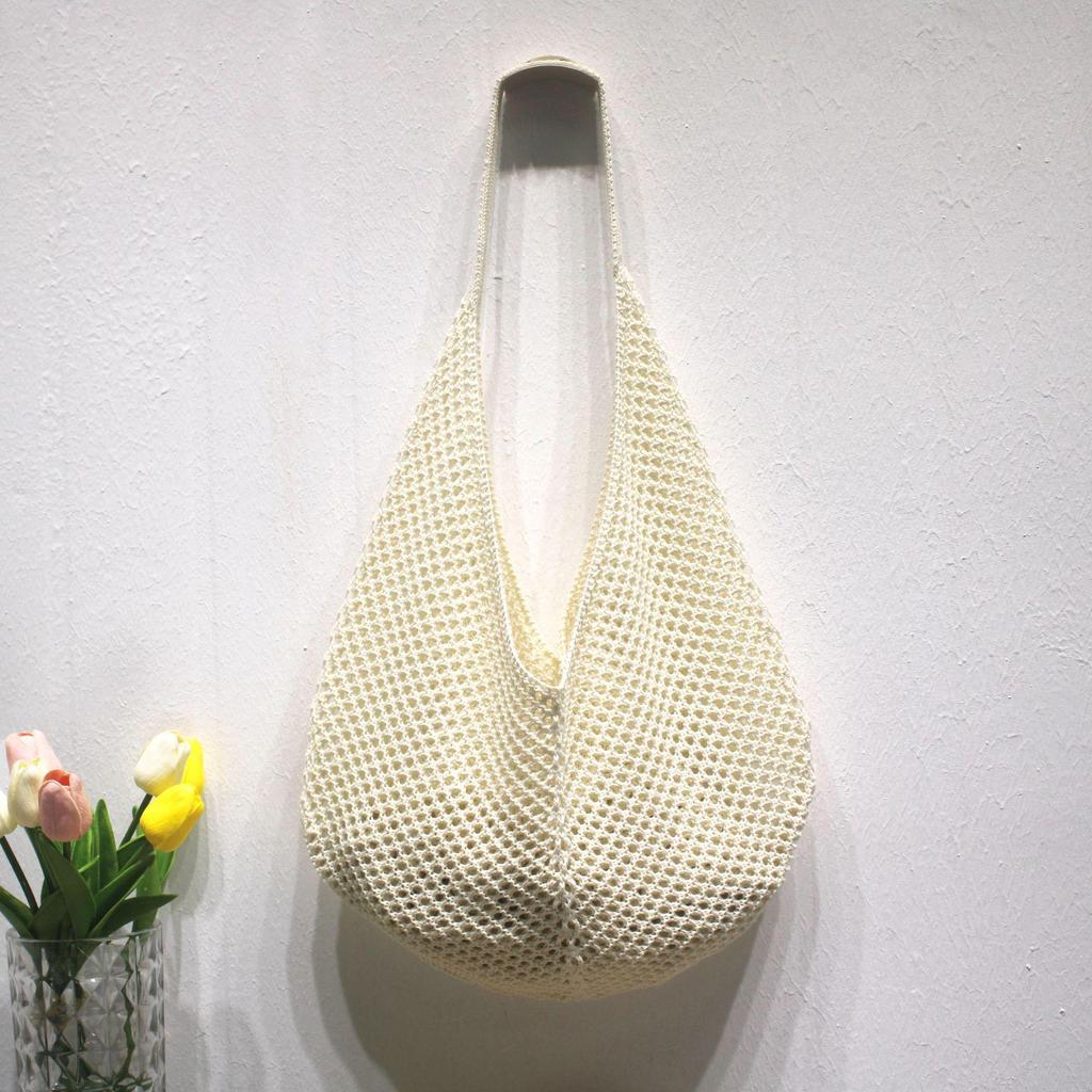 Легкие и эстетичные женские летние вязаные крючком сумки-тоут — идеально подходят для пляжа, шопинга и вечеринок
