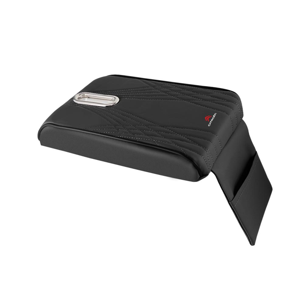 Car Armrest Cushion With Pocket Tissue Storage Bag Center Console Armrest Box Mat For Citroen C3 C4 C6 C8 Berlingo C5 C-ELYSEE ams236
