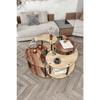 Yin Yang Unity Serenity Coffee Table Set Of 4 Sapphire Oak Madran Walnut-90 Cm