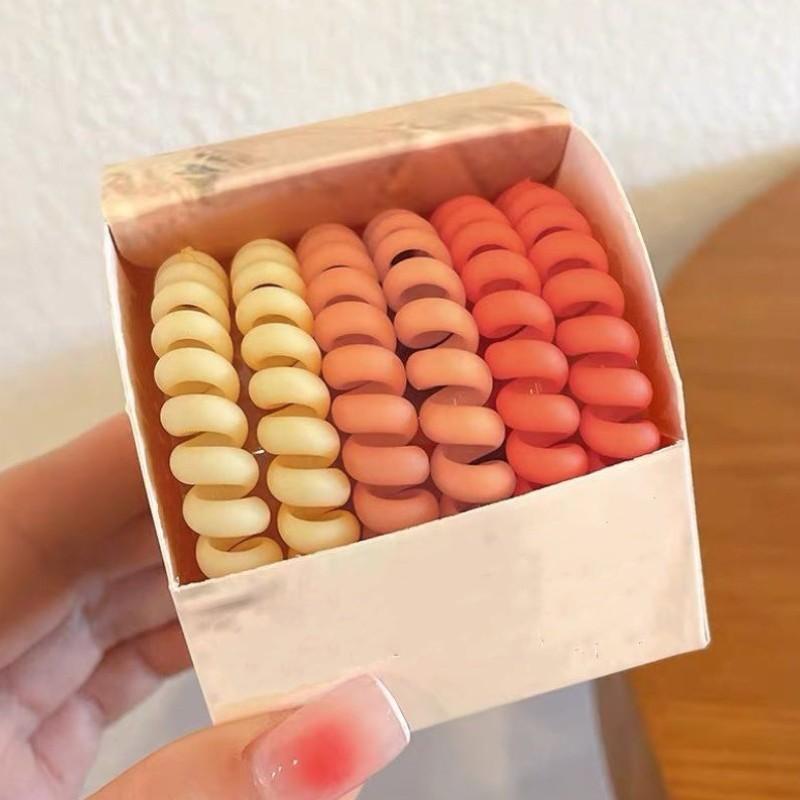 6pcs/lot Colorful Elastic Hair Bands Rubber Hair Ties Telephone Wire Hair Accessories Fashion Elastic Bands Headband