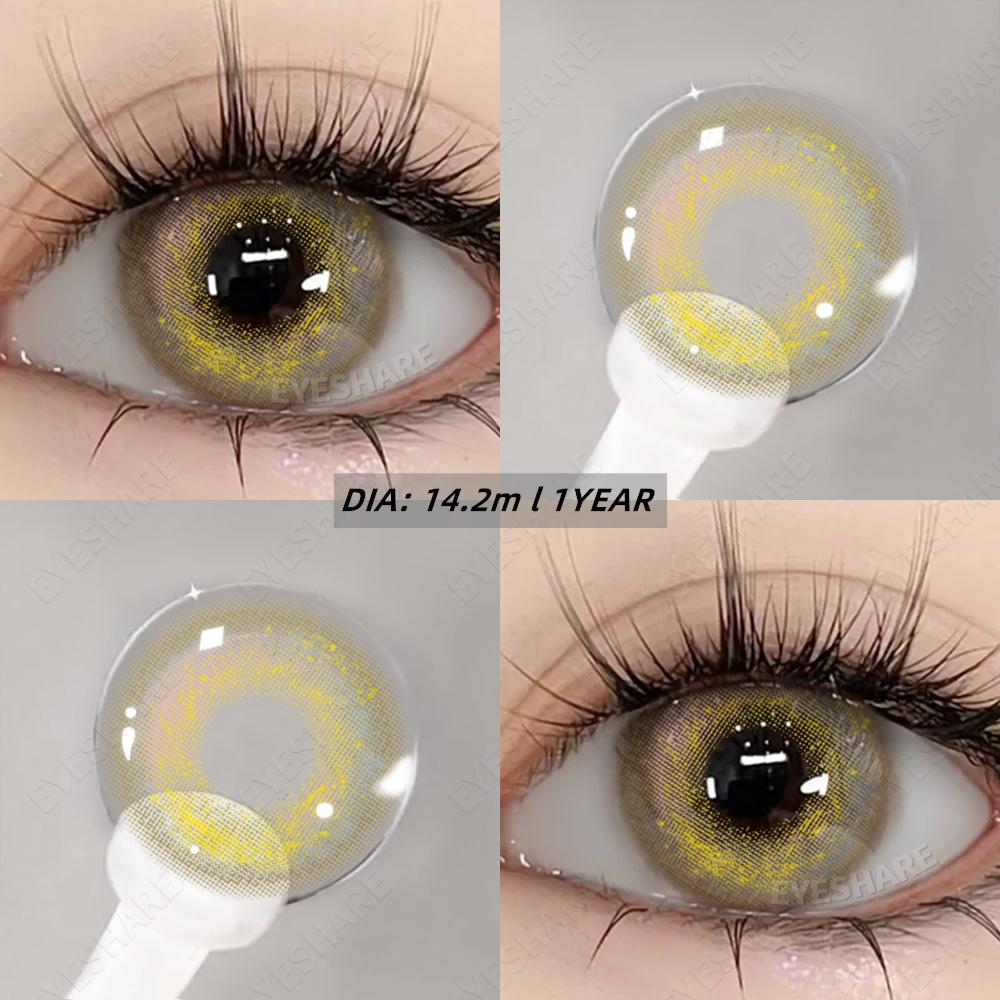 Eyeshare Модные цветные контактные линзы 1 пара сапфировых контактных линз Новые контактные линзы Коричневые линзы Серо-белые линзы Зеленые бьюти-линзы