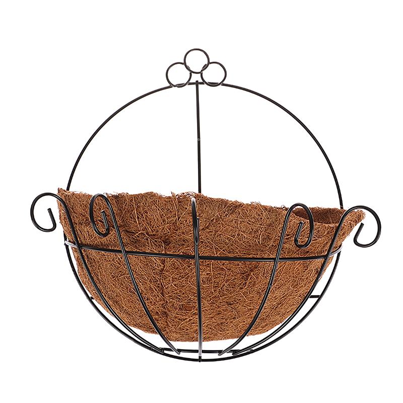 Flowerpot Iron Coco Coir Liner Hanging Diy Garden Hanging Planters Wall Baskets Half Round Plant Holder Case Home Decoration