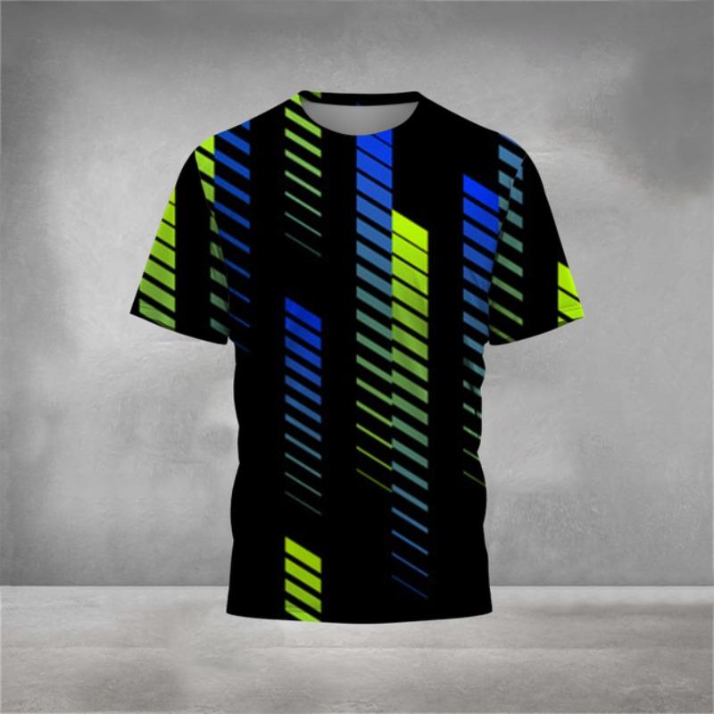 Футболка мужская модная, с принтом «вкус цвета» 3D, спортивная, повседневная, свободная, быстросохнущая, с круглым вырезом, с коротким рукавом, удобная футболка