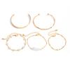 European and American versatile cut geometric opening bracelet stacked bracelet ins special-shaped pearl fine chain bracelet set