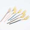 Горячая 1 шт. красочная маленькая вилка из нержавеющей стали 304, вилка для торта, вилка для чая, закусок, столовые приборы, столовые приборы, десертная вилка для фруктов, столовое серебро