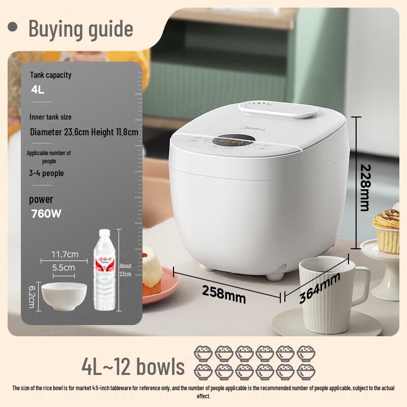 Midea 4L Smart Rice Cooker CN plug (adapter included)