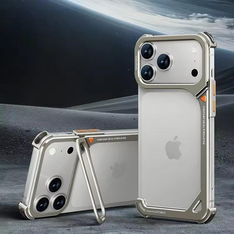 Ранний чехол для телефона в форме 9 для iPhone 17 Pro Max 17 Pro для Magsafe С держателем для объектива Подставка Металлическая безрамочная бамперная противоударная оболочка