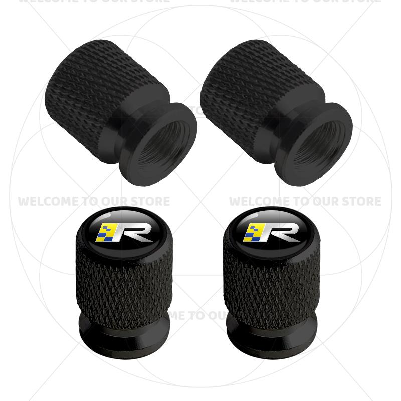 For Volvo R Design Emblem S90 V90 XC60 T8 V70 S60 V60 EX30 Moose 4Pcs Aluminum Car Tire Valve Caps Wheel Stem Air Dust Covers