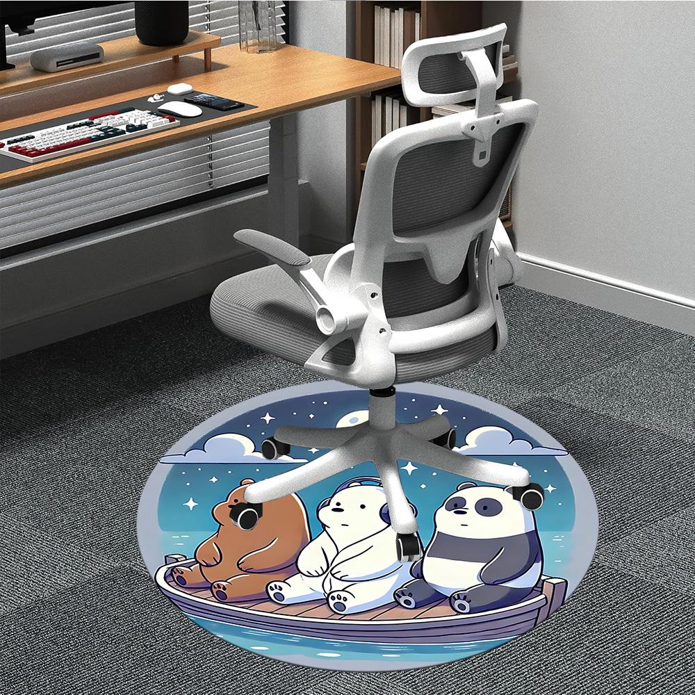 1 шт. Круглый ковер We Bare Bears для офиса, под офисные стулья, спальни, гостиной, домашний декор a1022213