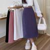 Velvet and Thickened Women's Halfskirt Autumn Winter Mid Length High Waist Slim Split A-line Skirt