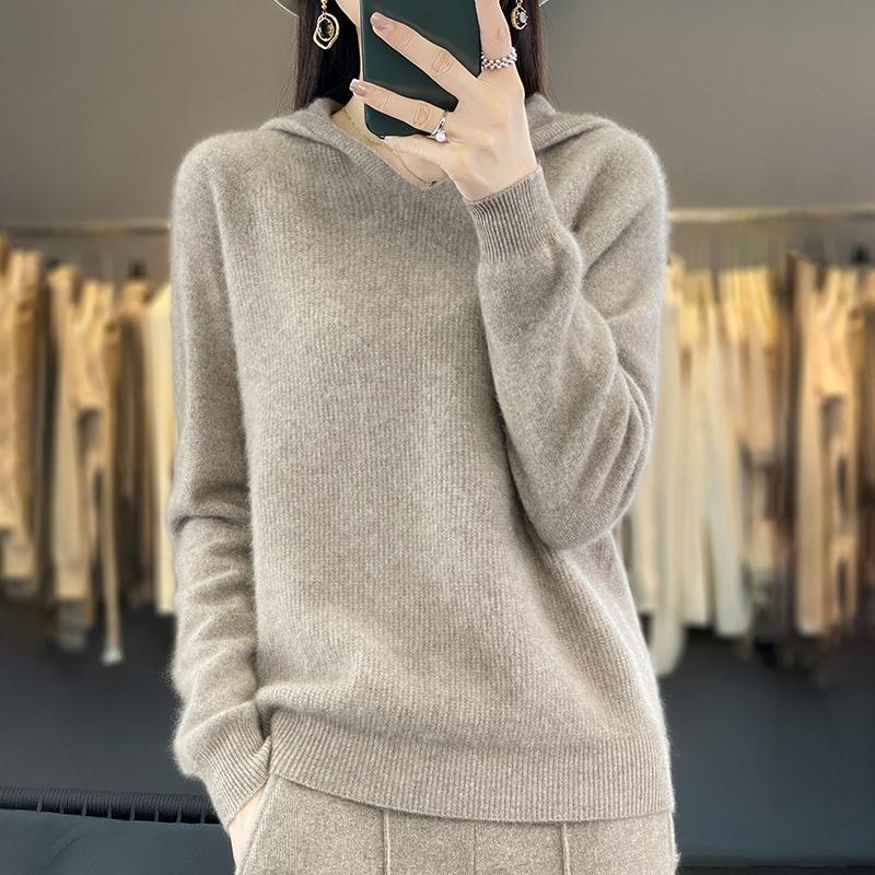 Женский кашемировый свитер Qinghe cashmere 30% кашемир 70% шерсть Женский осенне-зимний кашемировый свитер мягкий и теплый