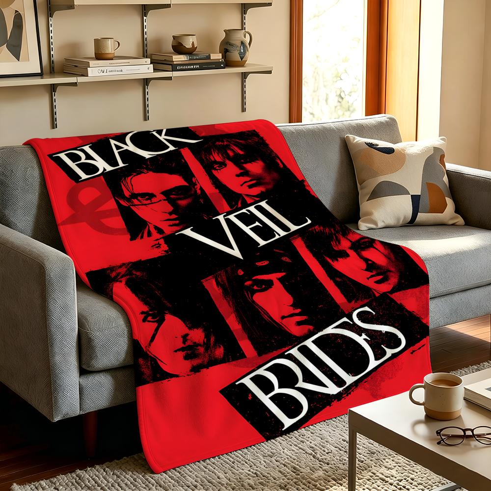 Band B-Black V-Veil B-Brides Throw hot High-Density Short Plush Blanket Soft Skin-Friendly for Sofa Nap Air-Conditioned Room