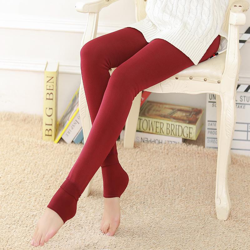 Леггинсы женские из плотного бархата осень/зима плюс - теплые цельные брюки для ног