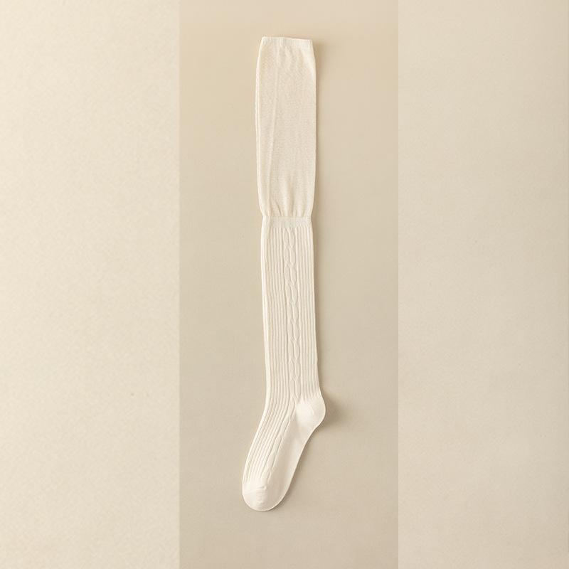 Носите Ботинки Надетые Поверх Гольф Женские Чулки Женские Осенние И Зимние Японский Узор Косычка Высокие Гольфы На Бедро