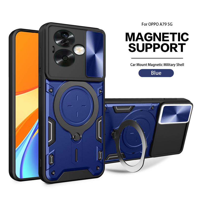 Чехол Для Oppo A79 5G Чехол Ударопрочный Магнитное Металлическое Кольцо Броня Чехол Для Телефона Для Oppo A 79 OppoA79 5G Защитная Крышка Объектива Камеры