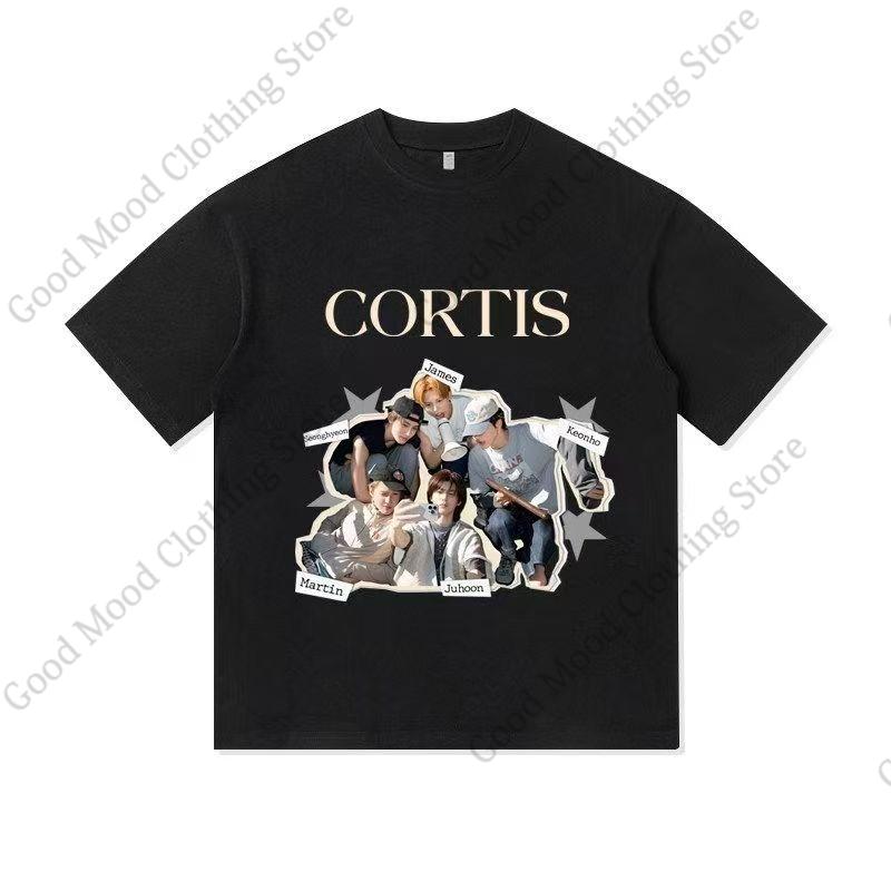 CORTIS Футболка Модный тренд Уличная одежда Повседневная Одежда для фанатов SEONGHYEON KEONHO JUHOON Футболка с принтом Kpop Хлопок Короткий рукав