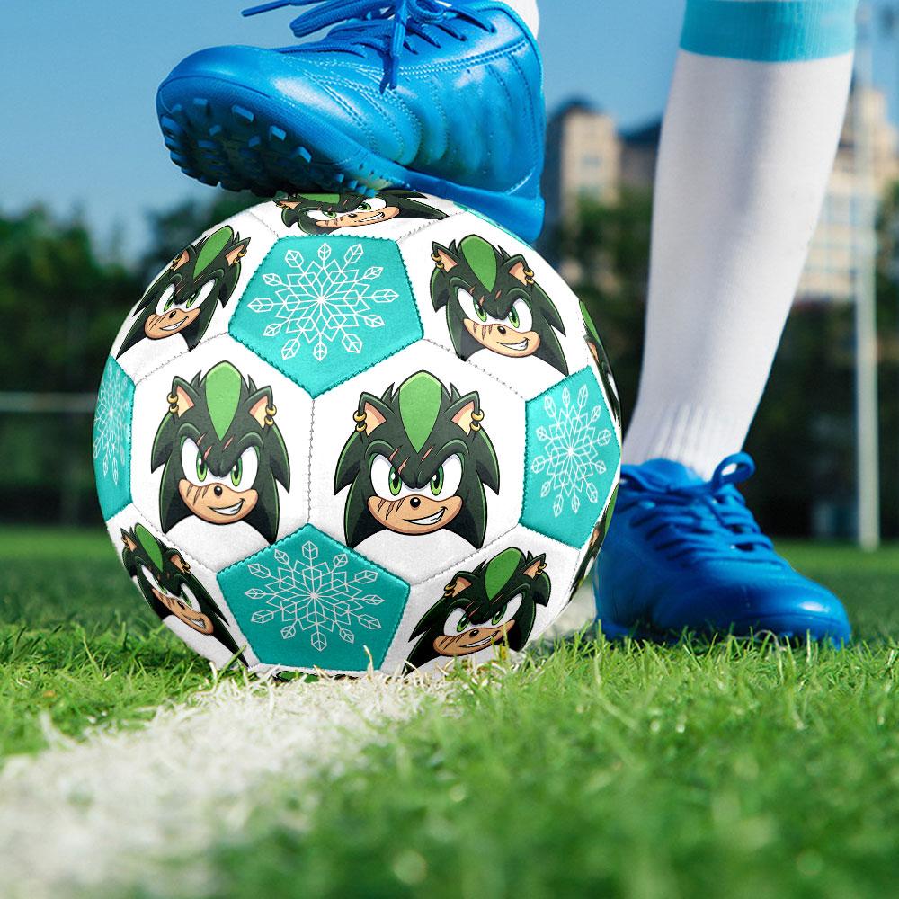 1pc Sonic the Hedgehog Soccer Ball Size 5 Indoor Soccer Ball Fashion Colorful Backyard Game - Great For Sports Fans Gift HE48