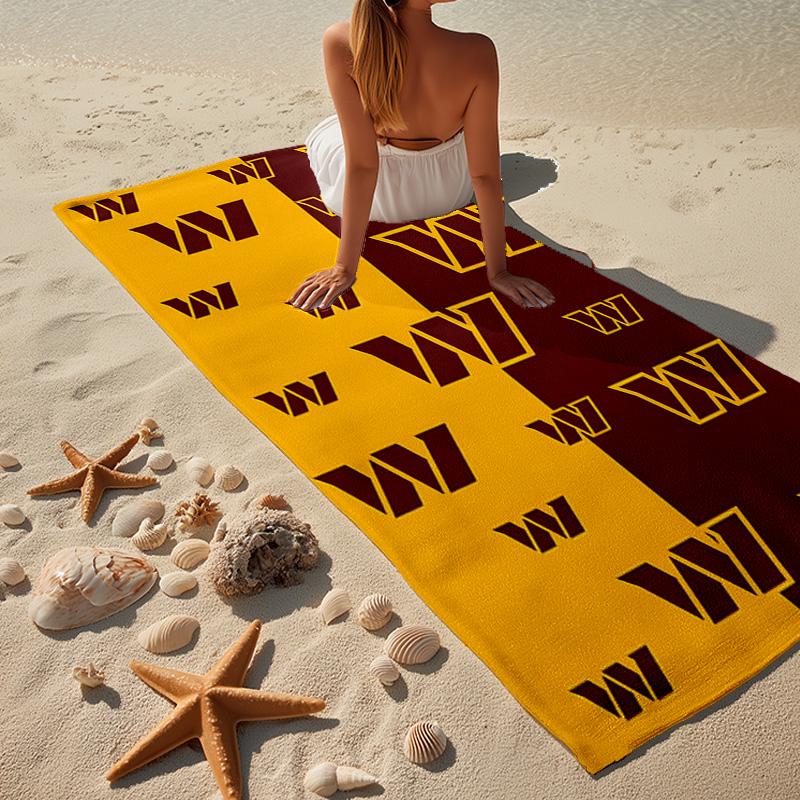 Redskins Football Club Design Microfiber Beach Towel, Lightweight And Quick-Dry, for Summer Travel, Beach Essential, Swimming Pool