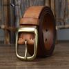Men's Leather Belt Retro Pure Cowhide Jeans Belt Men's Korean Style All-match Genuine Leather Pin Buckle