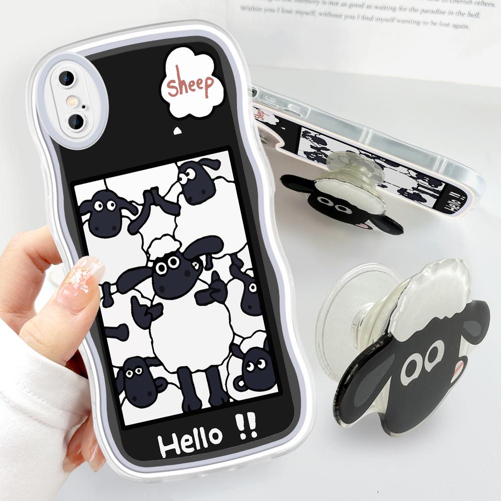 Мягкий чехол с подставкой для телефона Samsung Galaxy S23 Ultra 5G S22 S21 S20 FE S10 M23 A11 A72 A32 A03 A33 A03S J7 Prime J6, милый волнистый защитный чехол