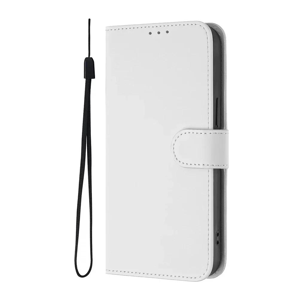 Однотонный чехол-кошелек для OPPO Find X7 Ultra X6 Pro X5 Lite A17 A18 A36 A38 A58 A78 A79 A96 A98 Держатель для карт Ремешок Чехол для телефона