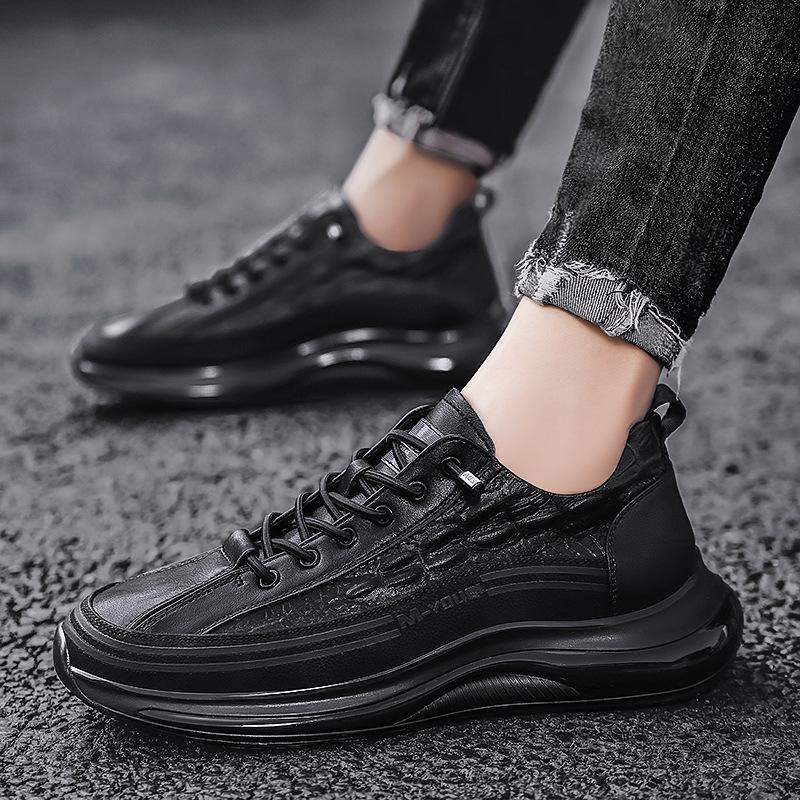 Crocodile leather shoes men's autumn men's shoes 2025 new sports shoes trend versatile casual shoes men's board shoes