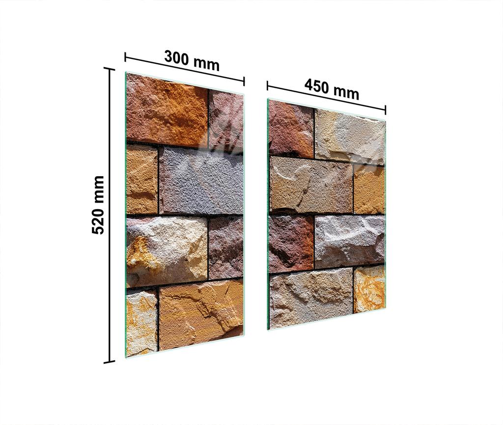СТЕКЛЯННАЯ ЗАЩИТНАЯ ПАНЕЛЬ ДОСКА 75x52 КИРПИЧ