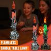 Black Taper Flameless, Candles With Battery, Candlestick Candle Light LED With Holder And 3D Flame