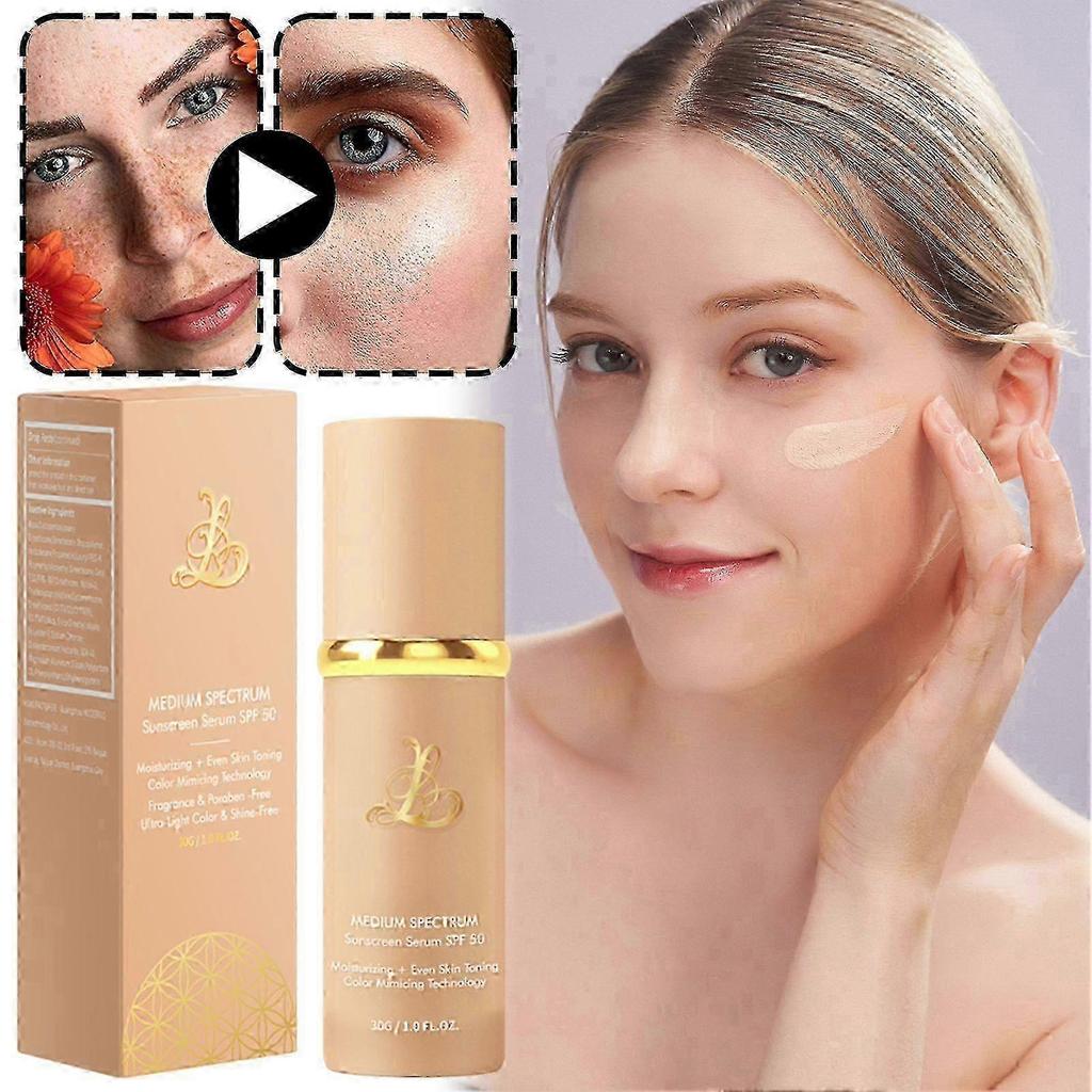 Тональная основа 4-в-1, меняющая цвет, с SPF 50+, Тональный макияж широкого спектра действия, Полное покрытие и стойкость